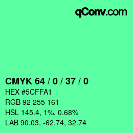 Color code: CMYK 64 / 0 / 37 / 0 | qconv.com