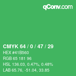 Color code: CMYK 64 / 0 / 47 / 29 | qconv.com