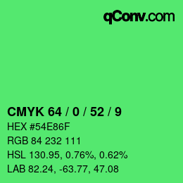 カラーコード: CMYK 64 / 0 / 52 / 9 | qconv.com