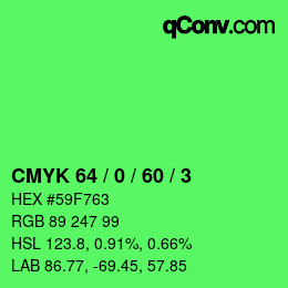 Color code: CMYK 64 / 0 / 60 / 3 | qconv.com