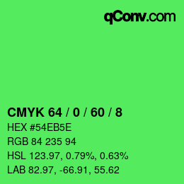 Color code: CMYK 64 / 0 / 60 / 8 | qconv.com