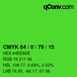 Color code: CMYK 64 / 0 / 79 / 15 | qconv.com