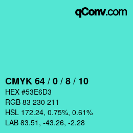 カラーコード: CMYK 64 / 0 / 8 / 10 | qconv.com