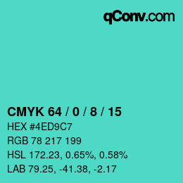 Color code: CMYK 64 / 0 / 8 / 15 | qconv.com
