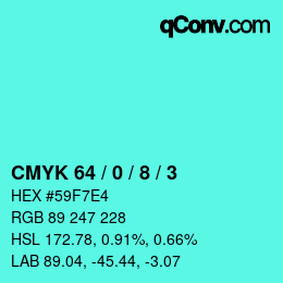 Color code: CMYK 64 / 0 / 8 / 3 | qconv.com