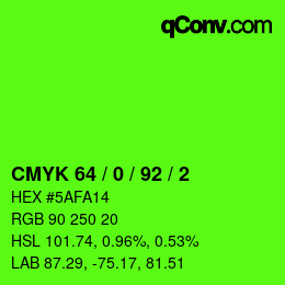 Color code: CMYK 64 / 0 / 92 / 2 | qconv.com