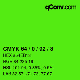 Farbcode: CMYK 64 / 0 / 92 / 8 | qconv.com