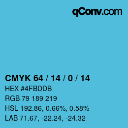 Código de color: CMYK 64 / 14 / 0 / 14 | qconv.com