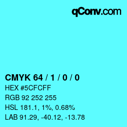 Color code: CMYK 64 / 1 / 0 / 0 | qconv.com