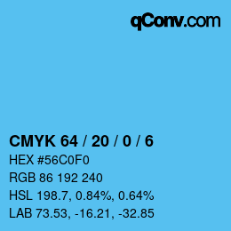 Color code: CMYK 64 / 20 / 0 / 6 | qconv.com