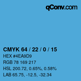 Color code: CMYK 64 / 22 / 0 / 15 | qconv.com