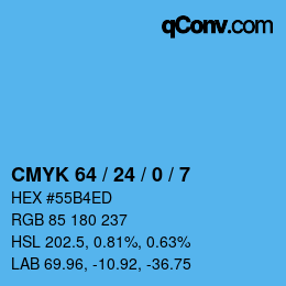 Color code: CMYK 64 / 24 / 0 / 7 | qconv.com