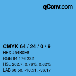 Color code: CMYK 64 / 24 / 0 / 9 | qconv.com