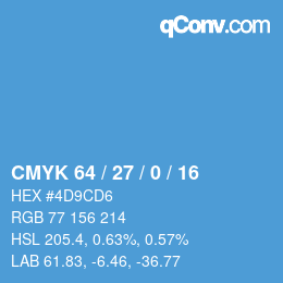 Color code: CMYK 64 / 27 / 0 / 16 | qconv.com