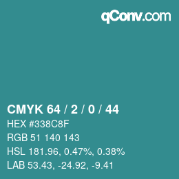 Color code: CMYK 64 / 2 / 0 / 44 | qconv.com