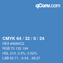 Código de color: CMYK 64 / 32 / 0 / 24 | qconv.com