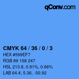 Color code: CMYK 64 / 36 / 0 / 3 | qconv.com