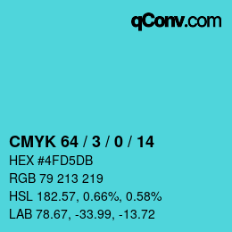 颜色代码: CMYK 64 / 3 / 0 / 14 | qconv.com
