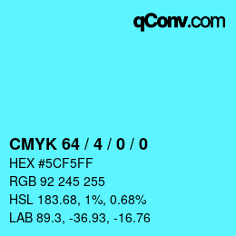 Color code: CMYK 64 / 4 / 0 / 0 | qconv.com