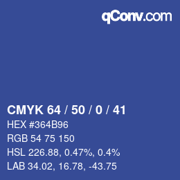 Color code: CMYK 64 / 50 / 0 / 41 | qconv.com