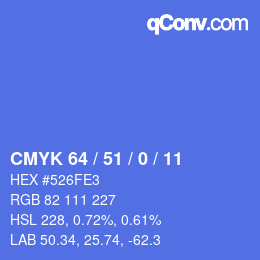 Color code: CMYK 64 / 51 / 0 / 11 | qconv.com