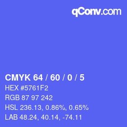 Color code: CMYK 64 / 60 / 0 / 5 | qconv.com