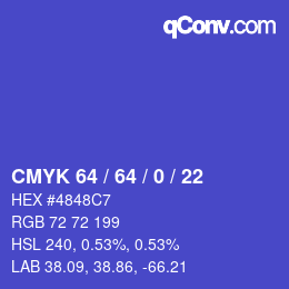 Color code: CMYK 64 / 64 / 0 / 22 | qconv.com