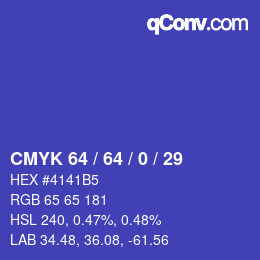 Color code: CMYK 64 / 64 / 0 / 29 | qconv.com