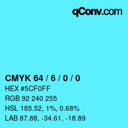 Color code: CMYK 64 / 6 / 0 / 0 | qconv.com