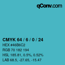 Color code: CMYK 64 / 6 / 0 / 24 | qconv.com