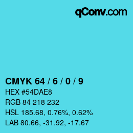 Color code: CMYK 64 / 6 / 0 / 9 | qconv.com