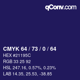 カラーコード: CMYK 64 / 73 / 0 / 64 | qconv.com