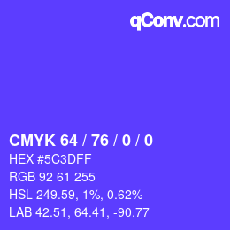 Color code: CMYK 64 / 76 / 0 / 0 | qconv.com