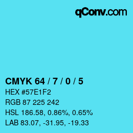 Color code: CMYK 64 / 7 / 0 / 5 | qconv.com