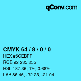 Color code: CMYK 64 / 8 / 0 / 0 | qconv.com