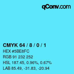 Color code: CMYK 64 / 8 / 0 / 1 | qconv.com