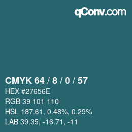 カラーコード: CMYK 64 / 8 / 0 / 57 | qconv.com