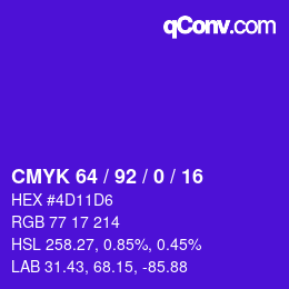 Color code: CMYK 64 / 92 / 0 / 16 | qconv.com