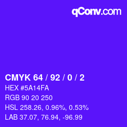 颜色代码: CMYK 64 / 92 / 0 / 2 | qconv.com