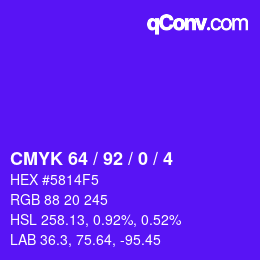 Color code: CMYK 64 / 92 / 0 / 4 | qconv.com