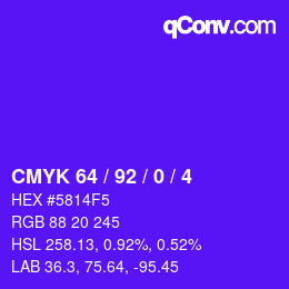 Color code: CMYK 64 / 92 / 0 / 4 | qconv.com