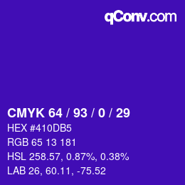 Color code: CMYK 64 / 93 / 0 / 29 | qconv.com
