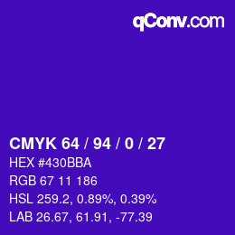 Color code: CMYK 64 / 94 / 0 / 27 | qconv.com
