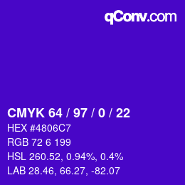 Color code: CMYK 64 / 97 / 0 / 22 | qconv.com