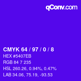 カラーコード: CMYK 64 / 97 / 0 / 8 | qconv.com