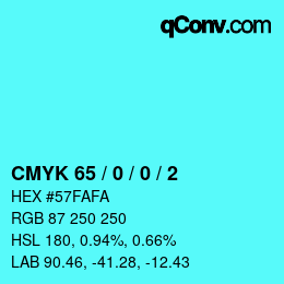 Color code: CMYK 65 / 0 / 0 / 2 | qconv.com