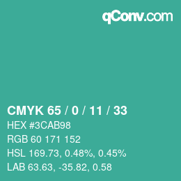 颜色代码: CMYK 65 / 0 / 11 / 33 | qconv.com