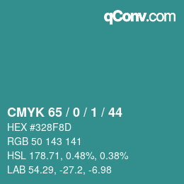 Color code: CMYK 65 / 0 / 1 / 44 | qconv.com