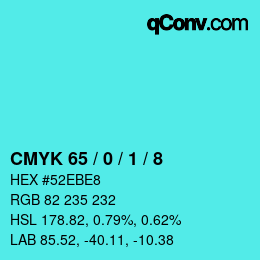 カラーコード: CMYK 65 / 0 / 1 / 8 | qconv.com