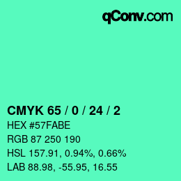 Color code: CMYK 65 / 0 / 24 / 2 | qconv.com